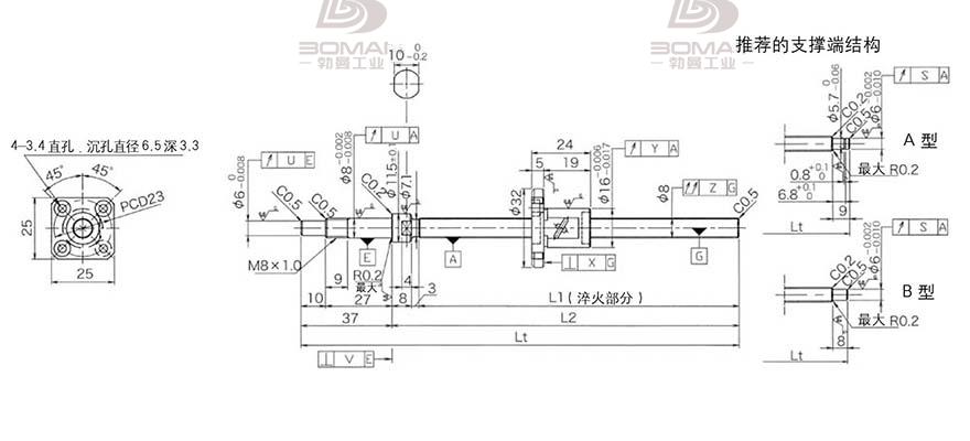 KURODA GP081FDS-AAFR-0250B-C3F 黑田精工丝杆选型